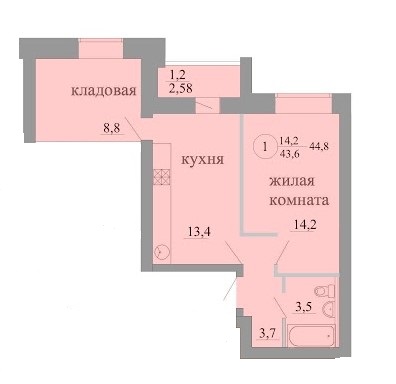 планировка квартиры 45 м2